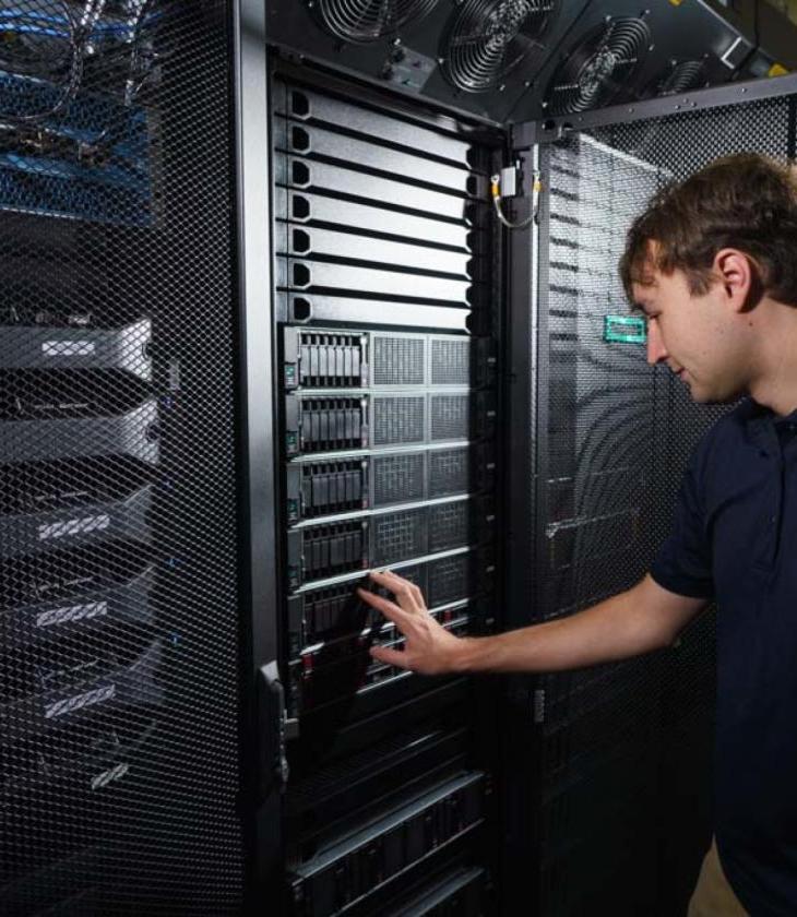 Tyler in supercomputer cluster